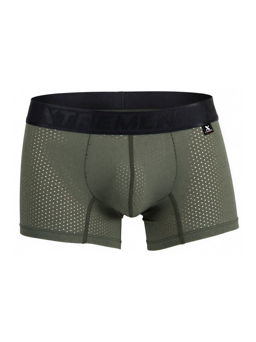 Xtremen Microfiber Mesh Boxer Briefs - Military Green