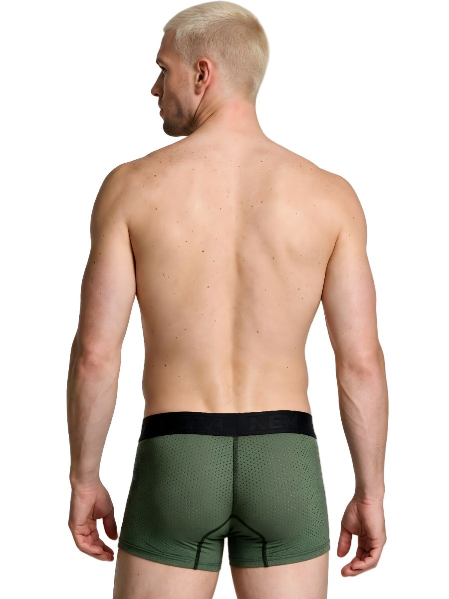 Xtremen Microfiber Mesh Boxer Briefs - Military Green
