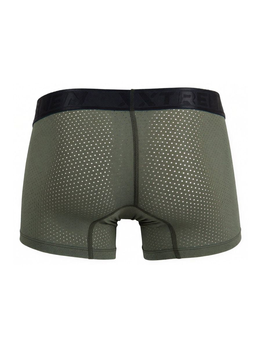 Xtremen Microfiber Mesh Boxer Briefs - Military Green