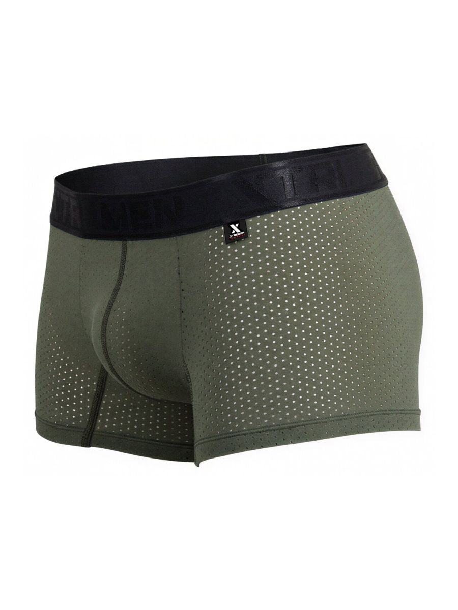 Xtremen Microfiber Mesh Boxer Briefs - Military Green