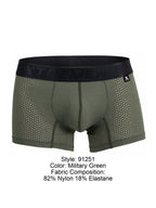 Xtremen Microfiber Mesh Boxer Briefs - Military Green