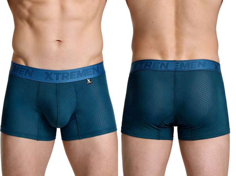 Xtremen Microfiber Mesh Boxer Briefs - Petrol
