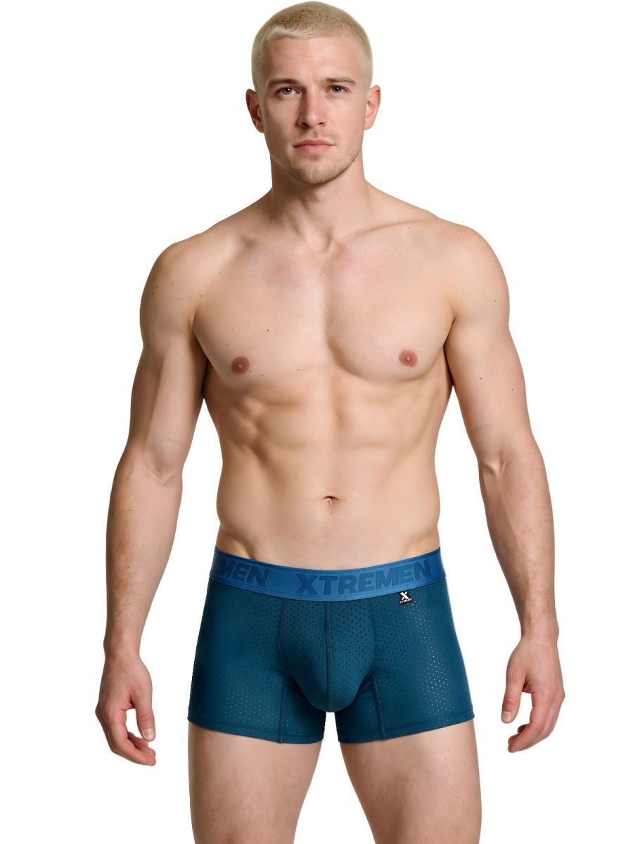 Xtremen Microfiber Mesh Boxer Briefs - Petrol