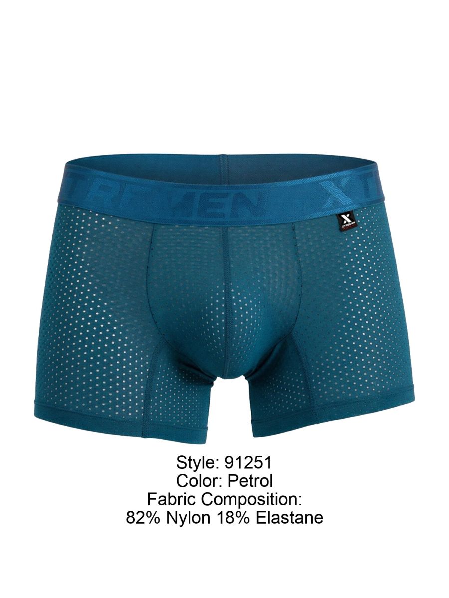Xtremen Microfiber Mesh Boxer Briefs - Petrol