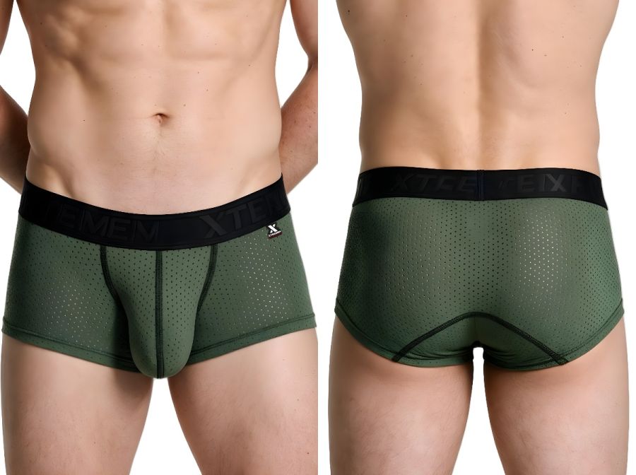 Xtremen Microfiber Mesh Trunks - Military Green