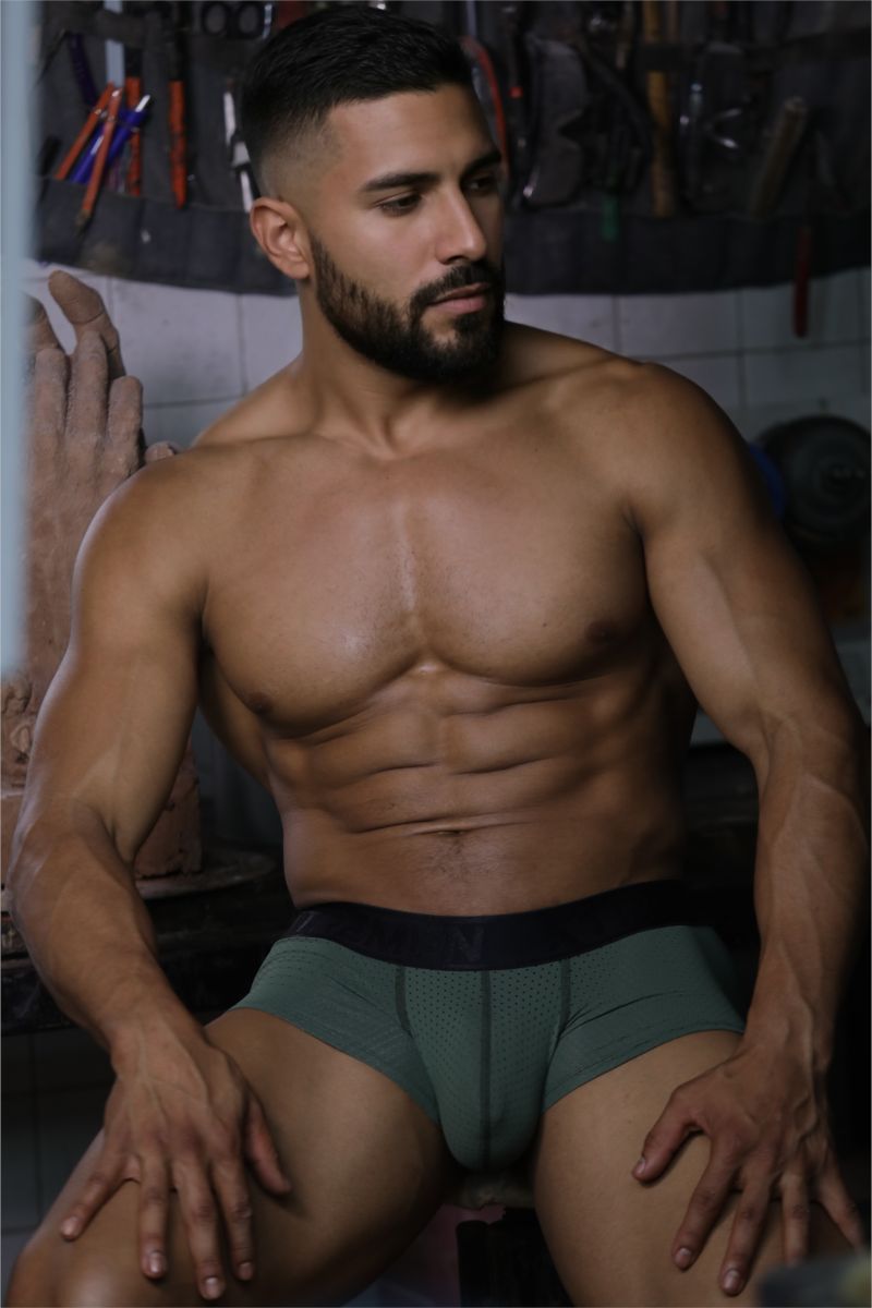Xtremen Microfiber Mesh Trunks - Military Green