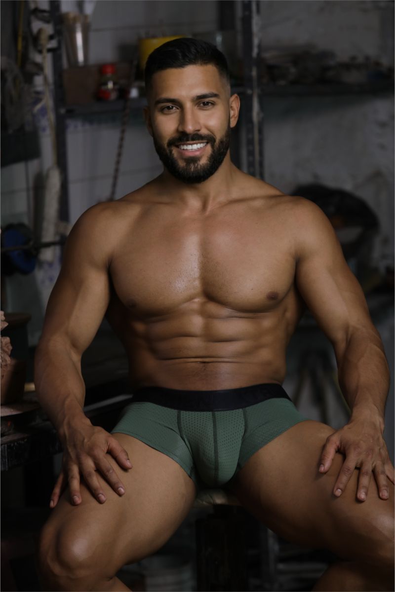 Xtremen Microfiber Mesh Trunks - Military Green