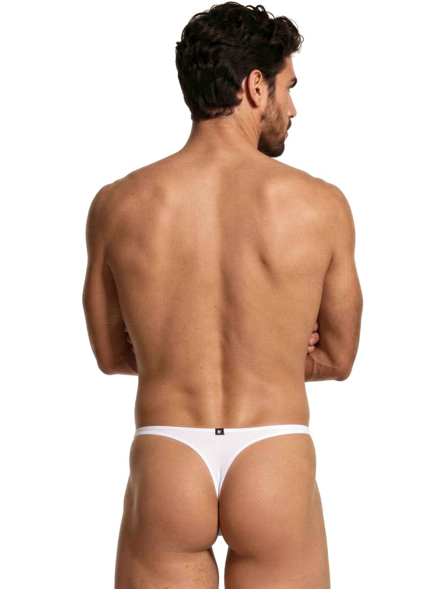 Xtremen Sleek Microfiber Low-Rise Thongs - White