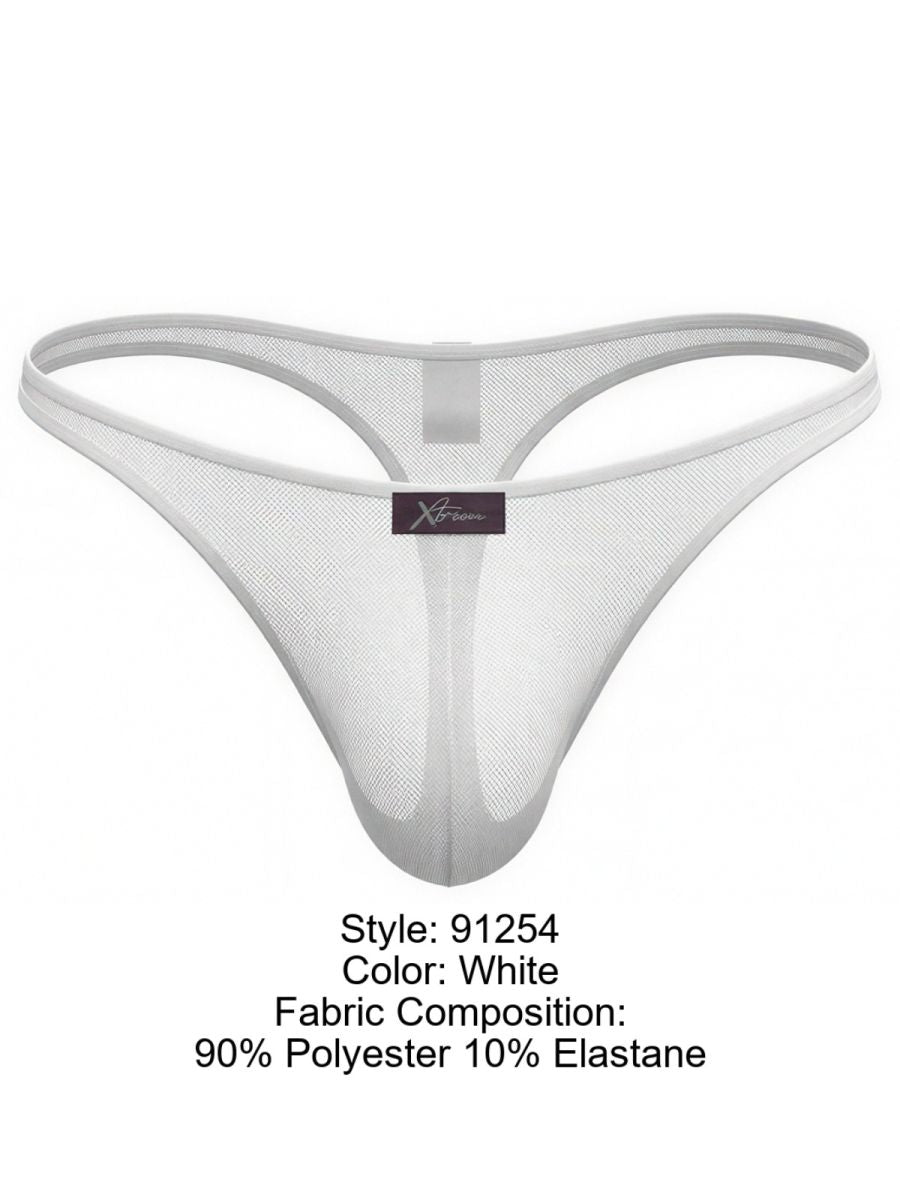 Xtremen Sleek Microfiber Low-Rise Thongs - White