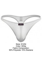 Xtremen Sleek Microfiber Low-Rise Thongs - White