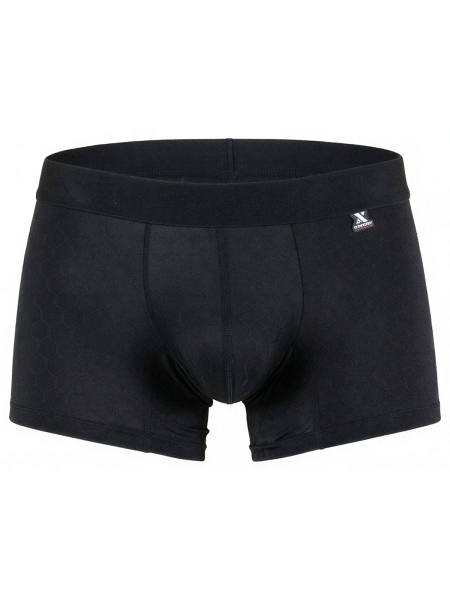 Xtremen Sleek Microfiber Honeycomb Boxer Briefs - Black