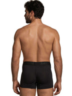 Xtremen Sleek Microfiber Honeycomb Boxer Briefs - Black