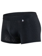 Xtremen Sleek Microfiber Honeycomb Boxer Briefs - Black