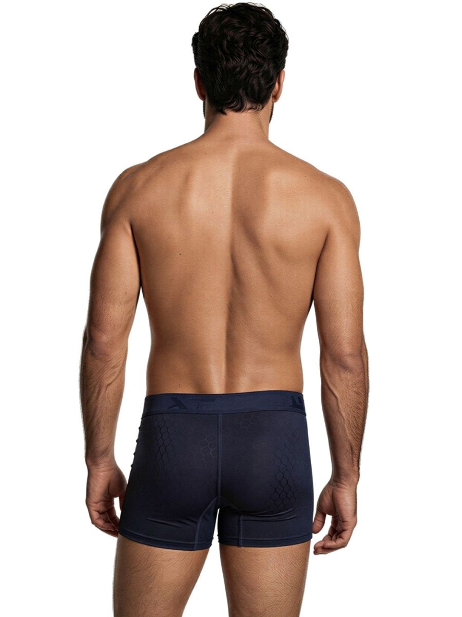 Xtremen Sleek Microfiber Boxer Briefs - Dark Blue