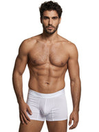 Xtremen Sleek Microfiber Honeycomb Boxer Briefs - White