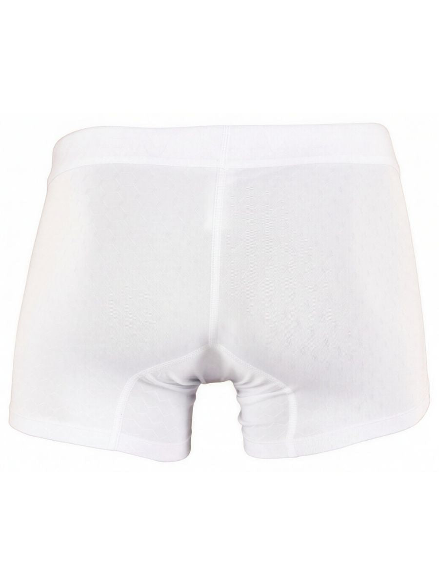 Xtremen Sleek Microfiber Honeycomb Boxer Briefs - White
