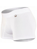 Xtremen Sleek Microfiber Honeycomb Boxer Briefs - White