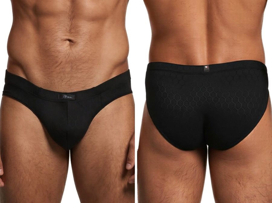 Xtremen Sleek Microfiber Honeycomb Briefs - Black