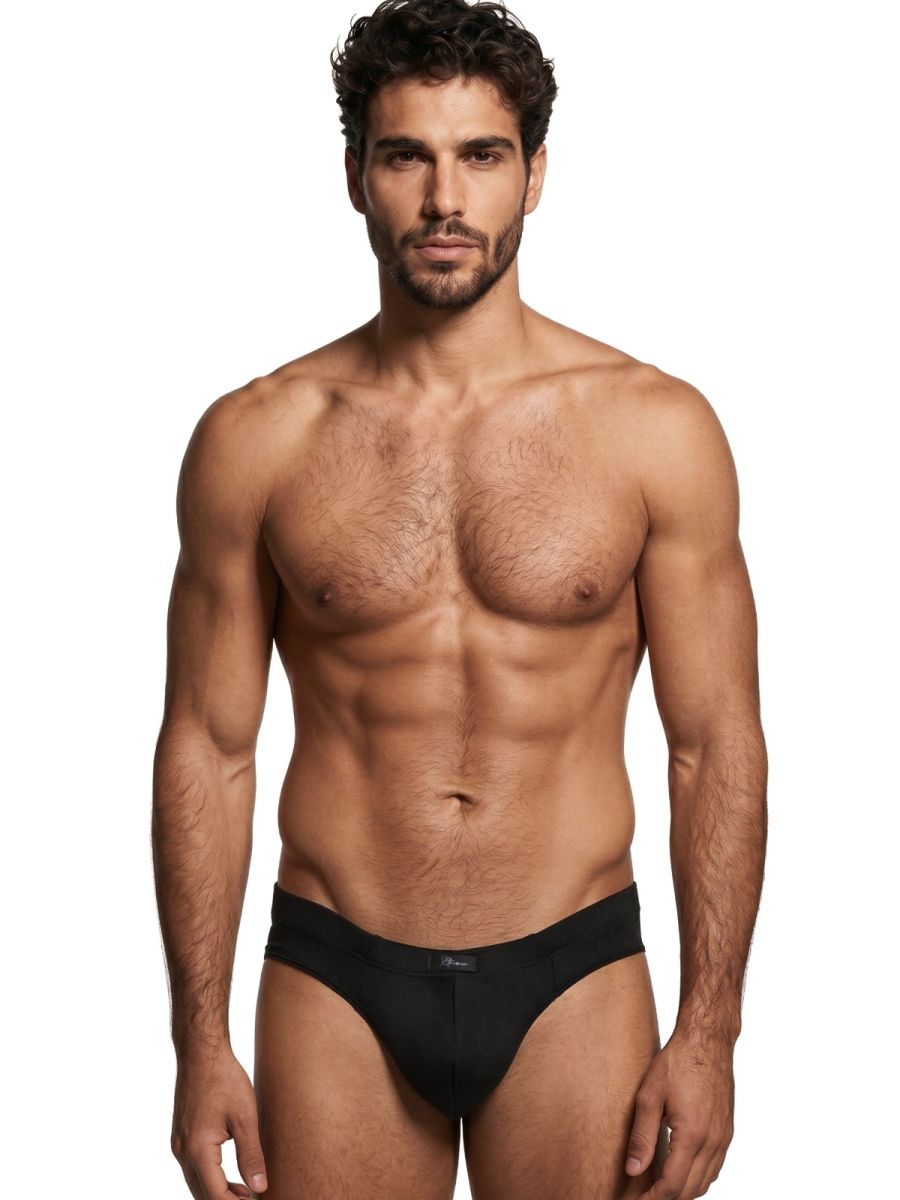 Xtremen Sleek Microfiber Honeycomb Briefs - Black