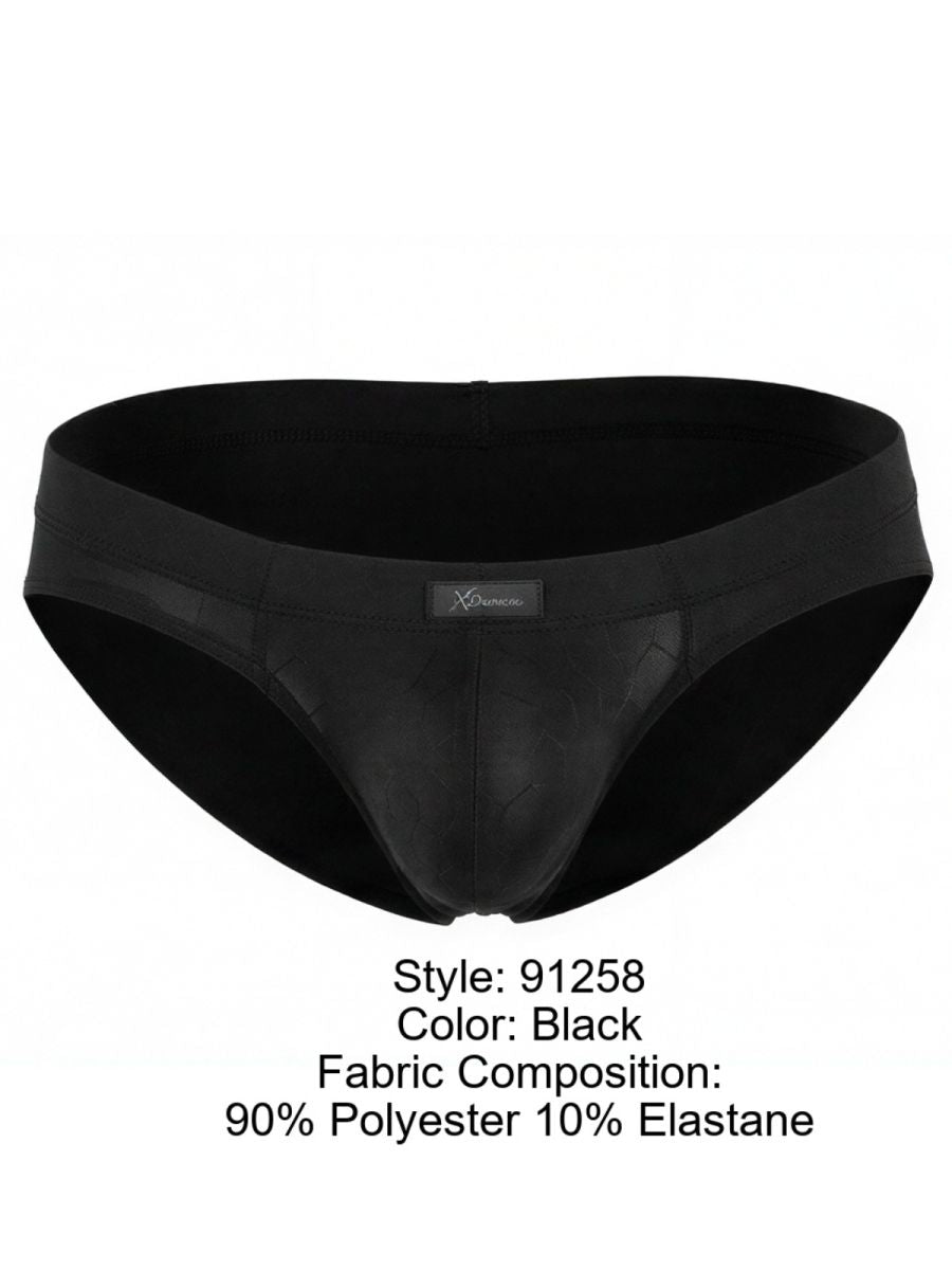 Xtremen Sleek Microfiber Honeycomb Briefs - Black