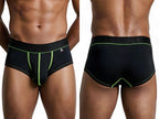 Xtremen Sleek Microfiber Contrast-Stitch Trunks - Black