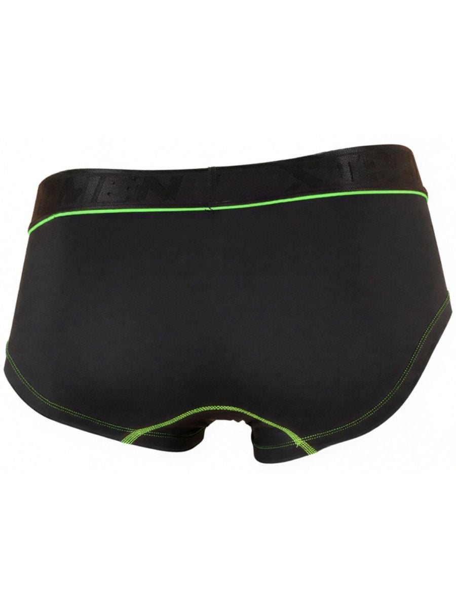 Xtremen Sleek Microfiber Contrast-Stitch Trunks - Black