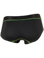Xtremen Sleek Microfiber Contrast-Stitch Trunks - Black