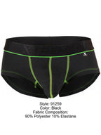Xtremen Sleek Microfiber Contrast-Stitch Trunks - Black