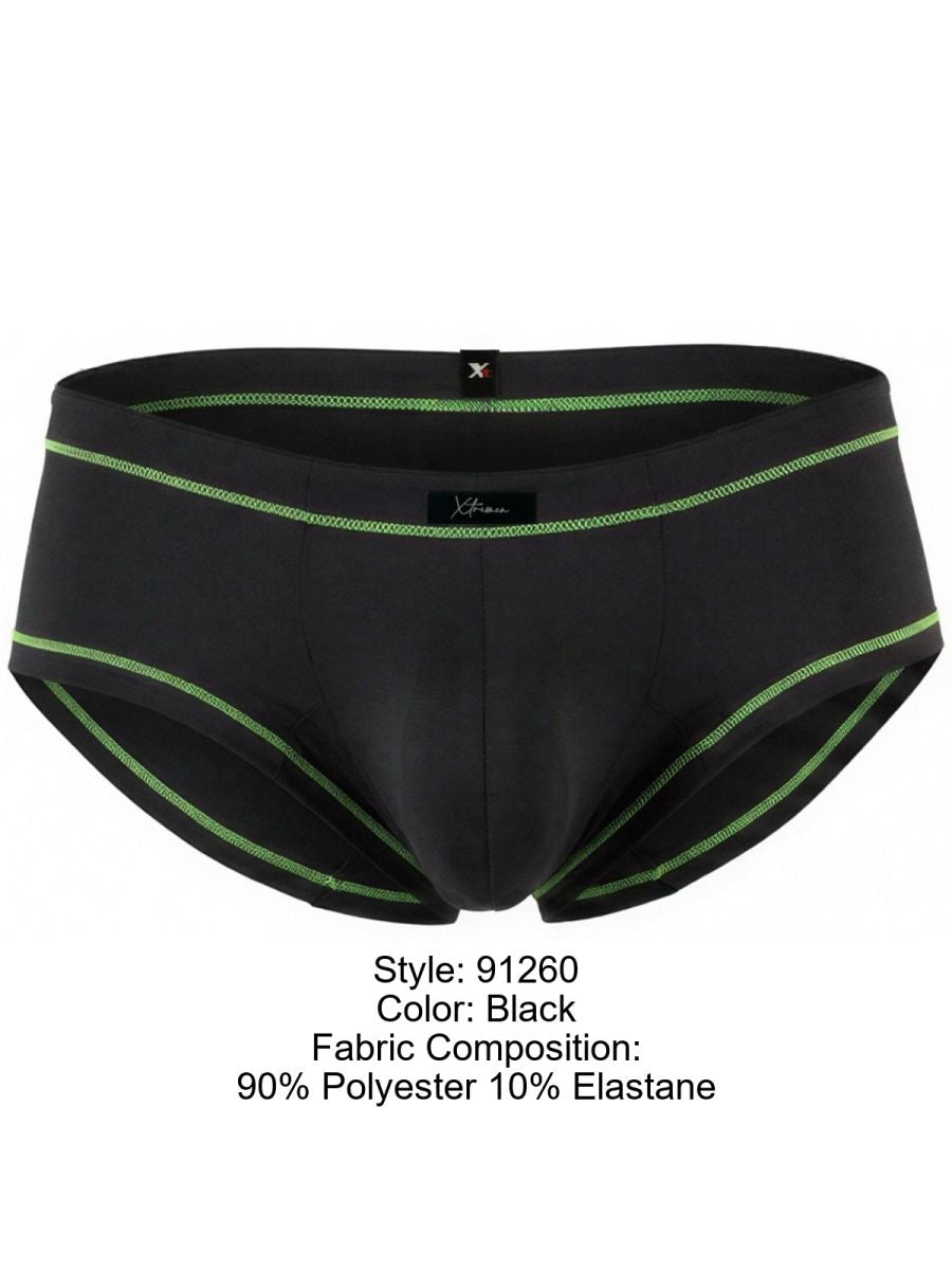 Xtremen Modern Athletic Microfiber Briefs - Black
