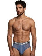 Xtremen Sleek Microfiber Mesh Briefs - Blue