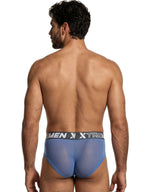 Xtremen Sleek Microfiber Mesh Briefs - Blue