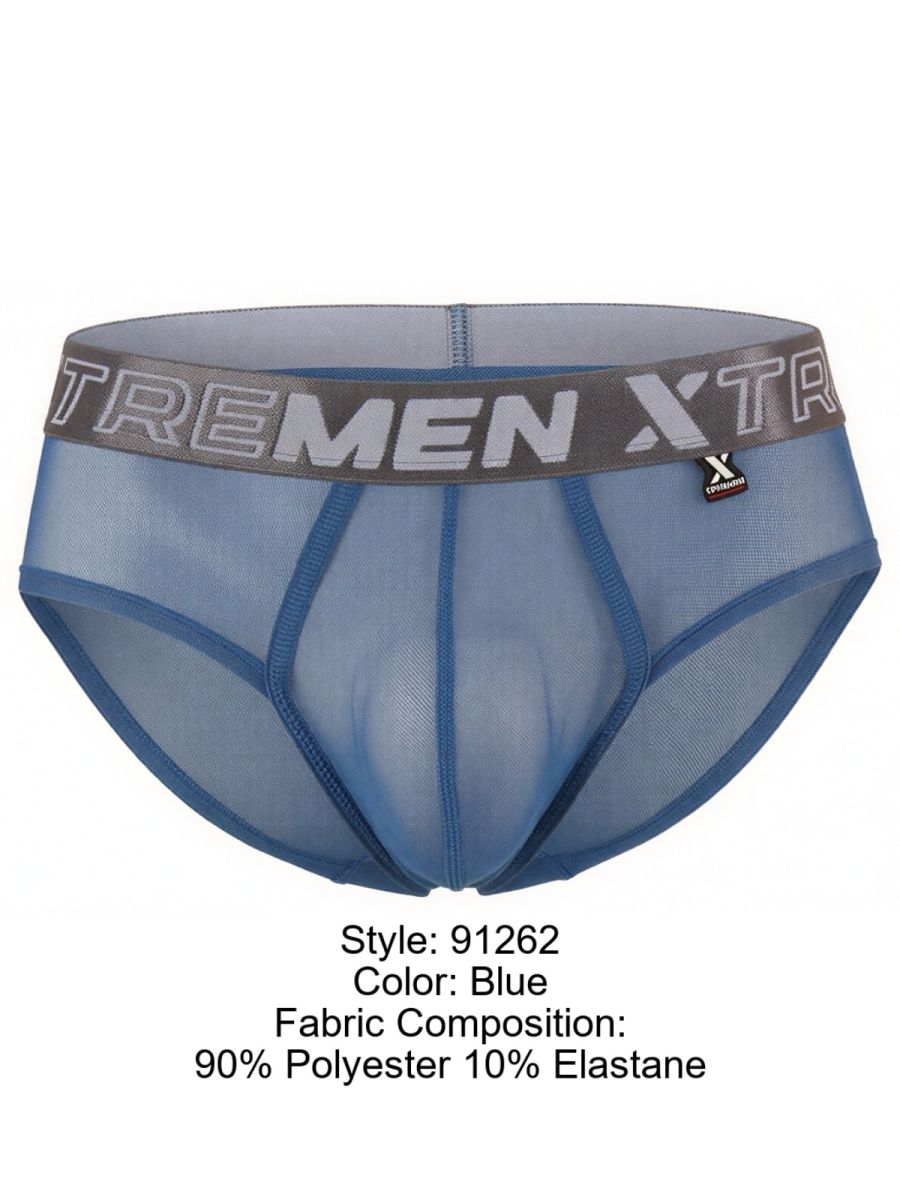 Xtremen Sleek Microfiber Mesh Briefs - Blue