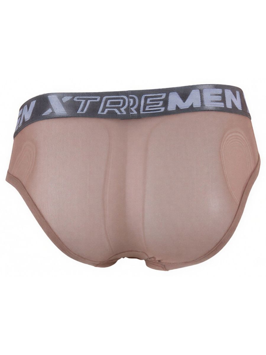 Xtremen Sleek Microfiber Mesh Briefs - Brown