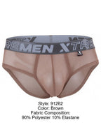Xtremen Sleek Microfiber Mesh Briefs - Brown