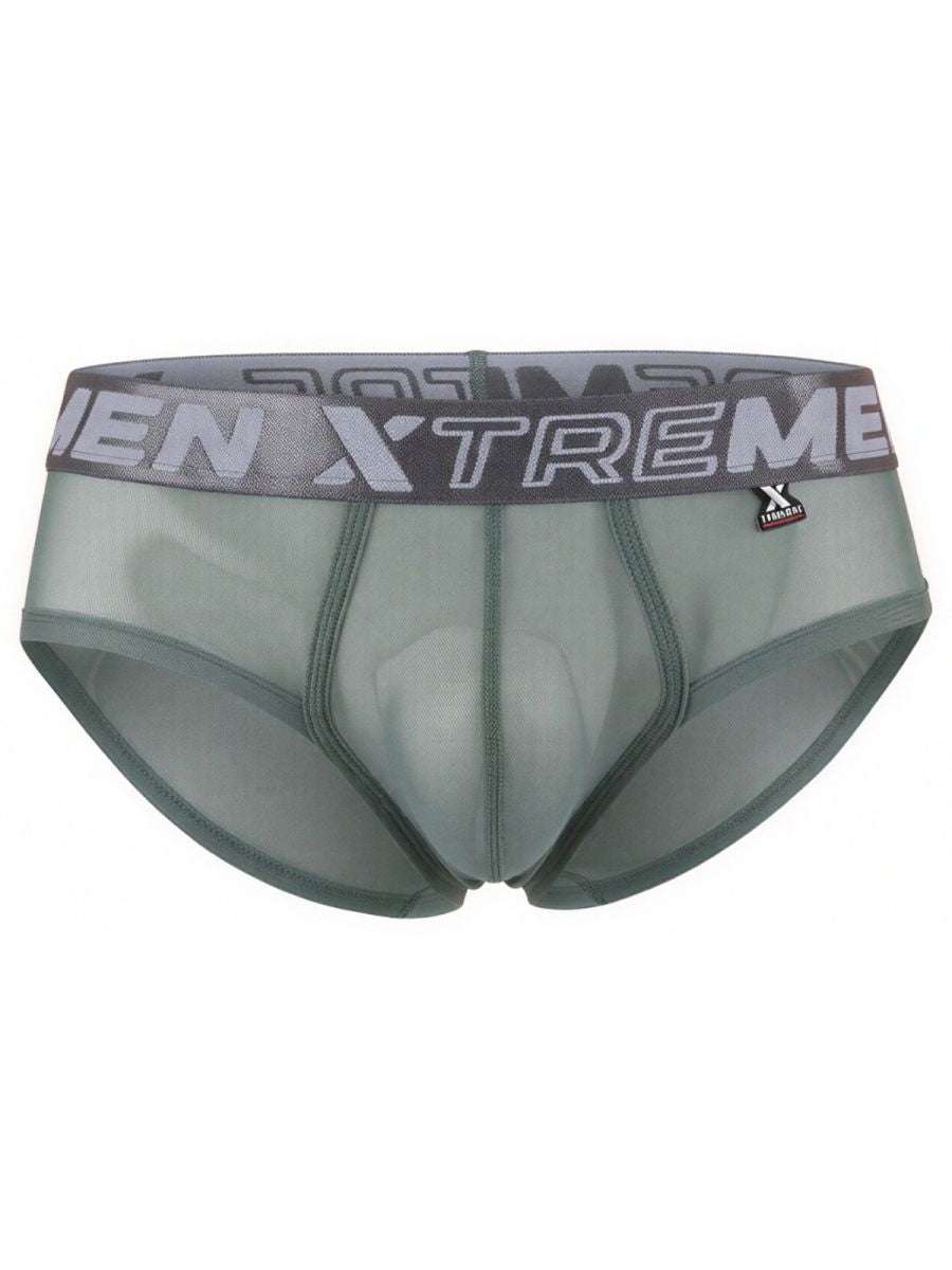 Xtremen Sleek Microfiber Mesh Briefs - Green