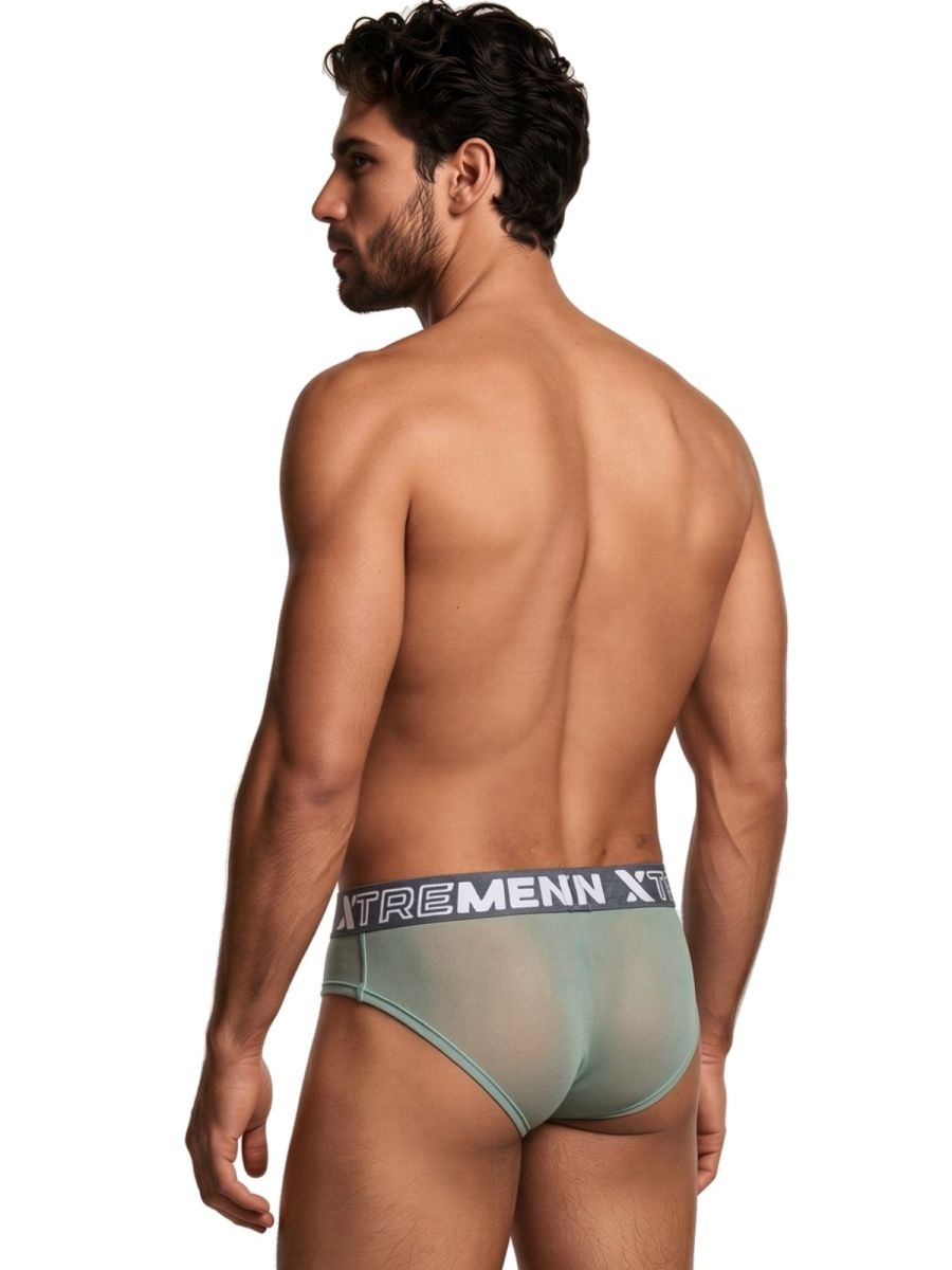 Xtremen Sleek Microfiber Mesh Briefs - Green