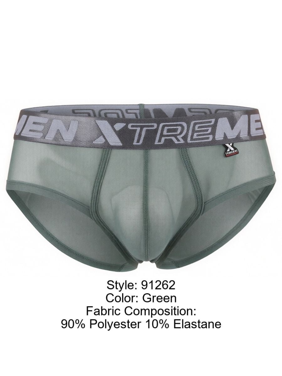 Xtremen Sleek Microfiber Mesh Briefs - Green