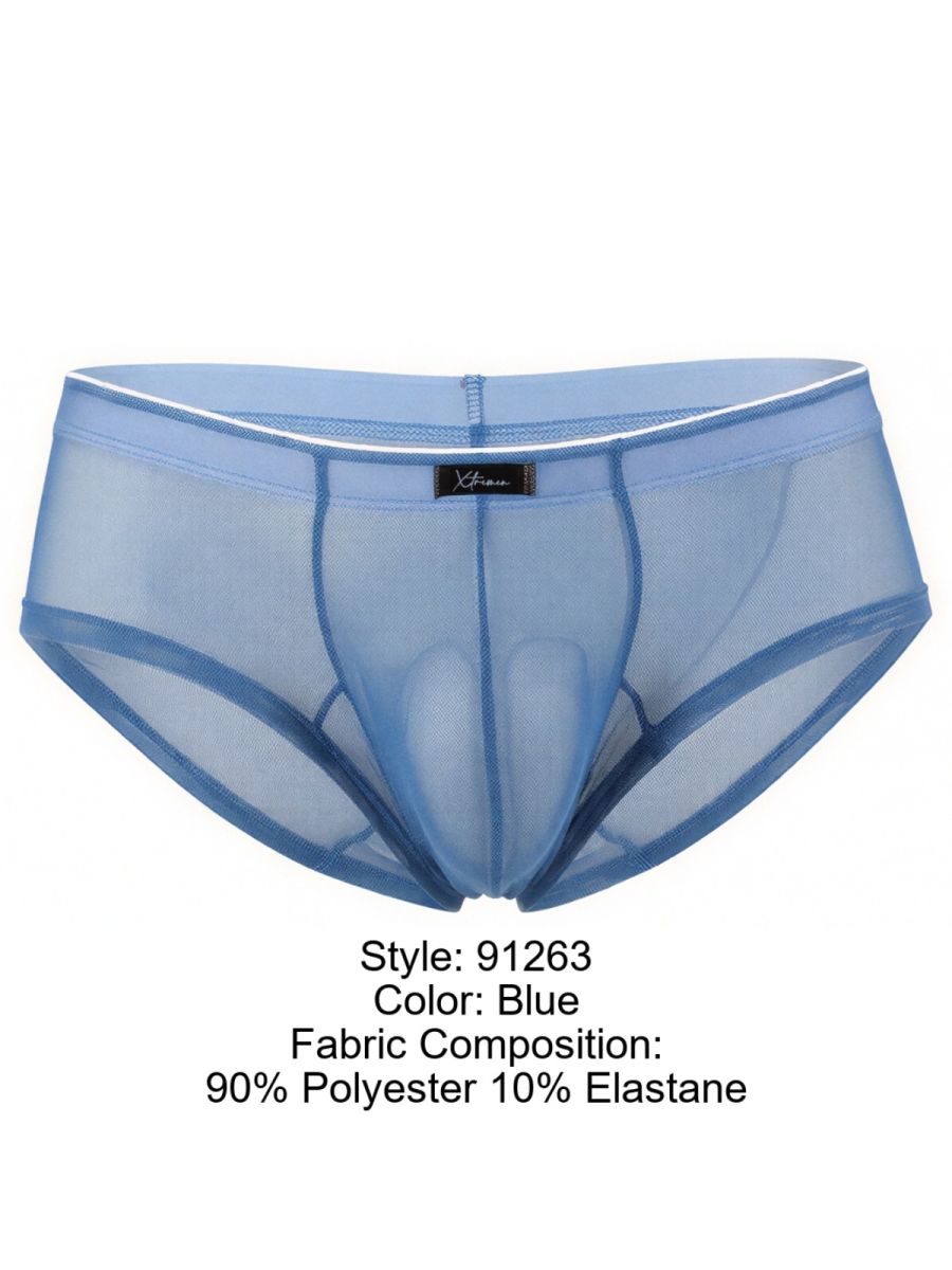 Xtremen Microfiber Mesh Briefs - Blue