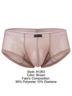 Xtremen Microfiber Mesh Briefs - Brown