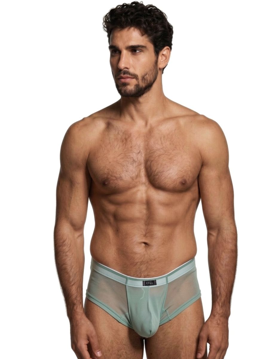 Xtremen Microfiber Mesh Briefs - Green
