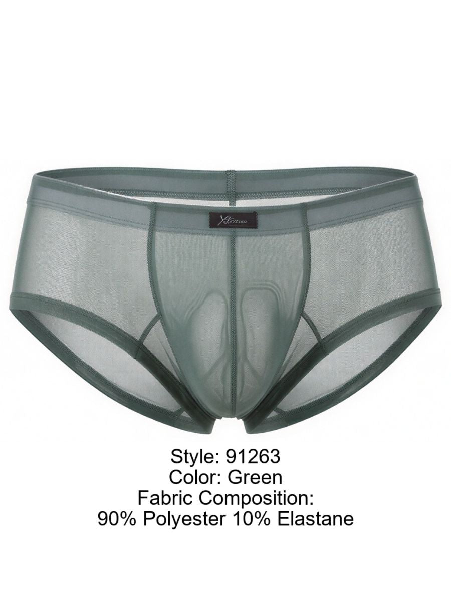 Xtremen Microfiber Mesh Briefs - Green