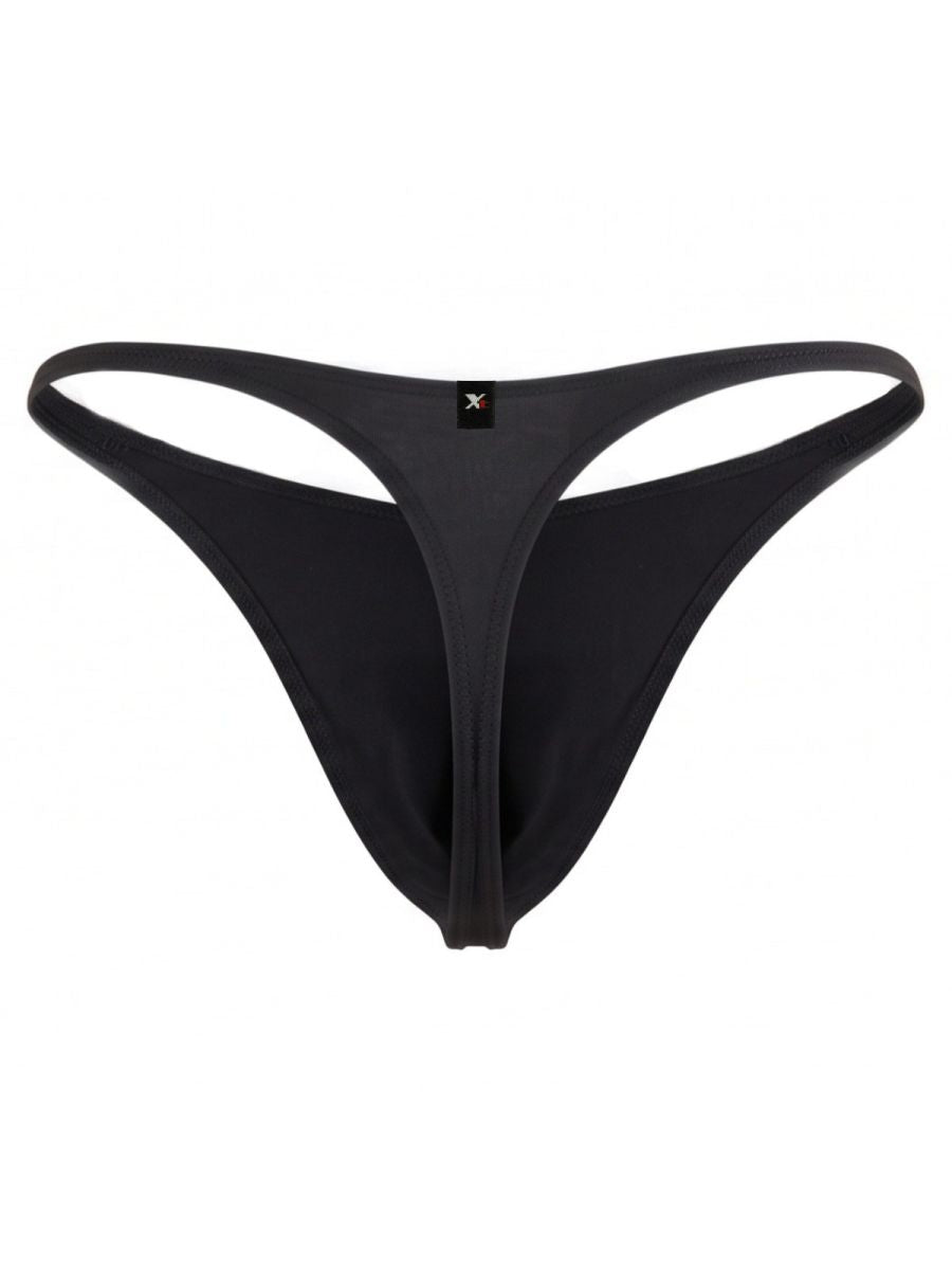 Xtremen Sleek Microfiber Narrow-Waistband Thongs - Black