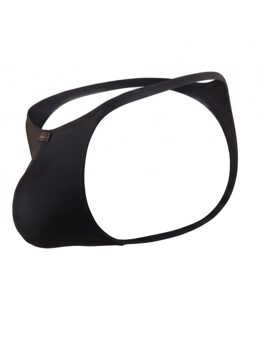 Xtremen Sleek Microfiber Narrow-Waistband Thongs - Black