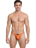 Xtremen Sleek Microfiber Narrow-Waistband Thongs - Orange