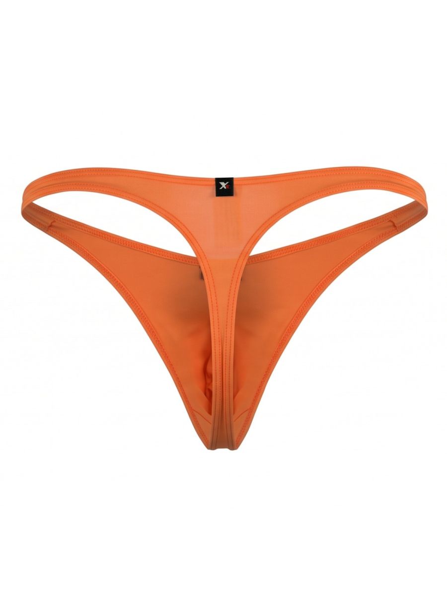 Xtremen Sleek Microfiber Narrow-Waistband Thongs - Orange