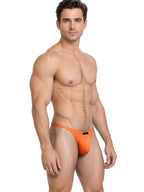 Xtremen Sleek Microfiber Narrow-Waistband Thongs - Orange