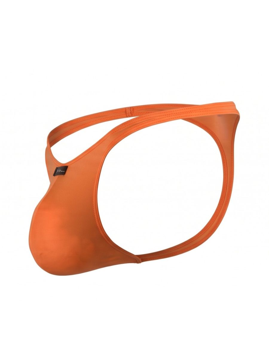 Xtremen Sleek Microfiber Narrow-Waistband Thongs - Orange