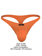 Xtremen Sleek Microfiber Narrow-Waistband Thongs - Orange