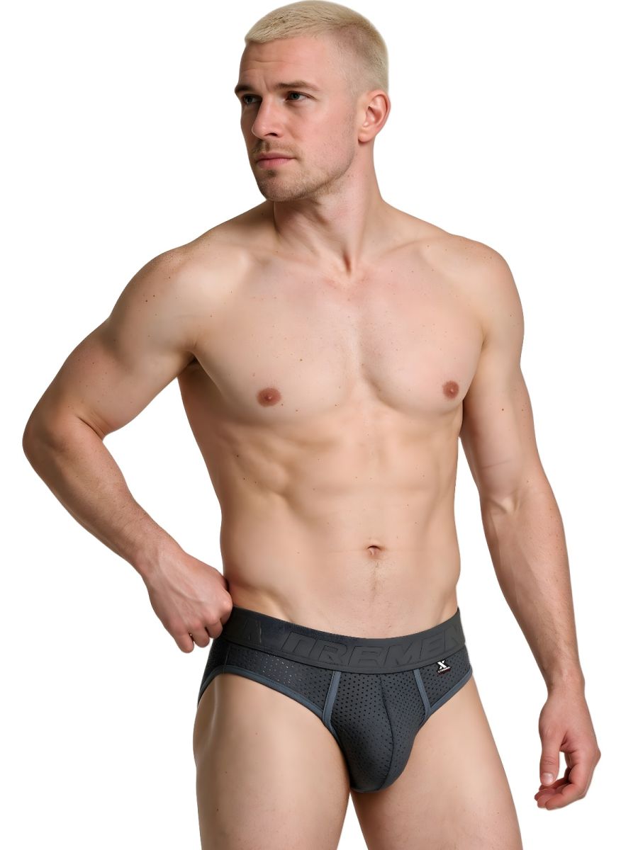 Xtremen Microfiber Mesh Thongs - Gray