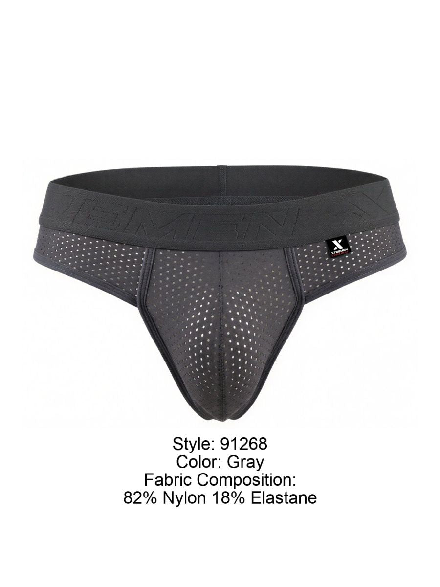 Xtremen Microfiber Mesh Thongs - Gray